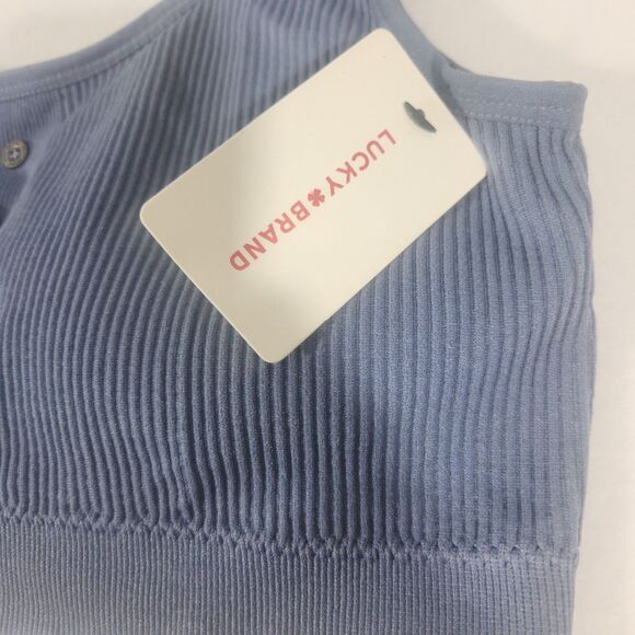 Lucky Brand Bra Women’s 2X Blue Ribbed  Bralette Sport Cozy - Picture 3 of 6